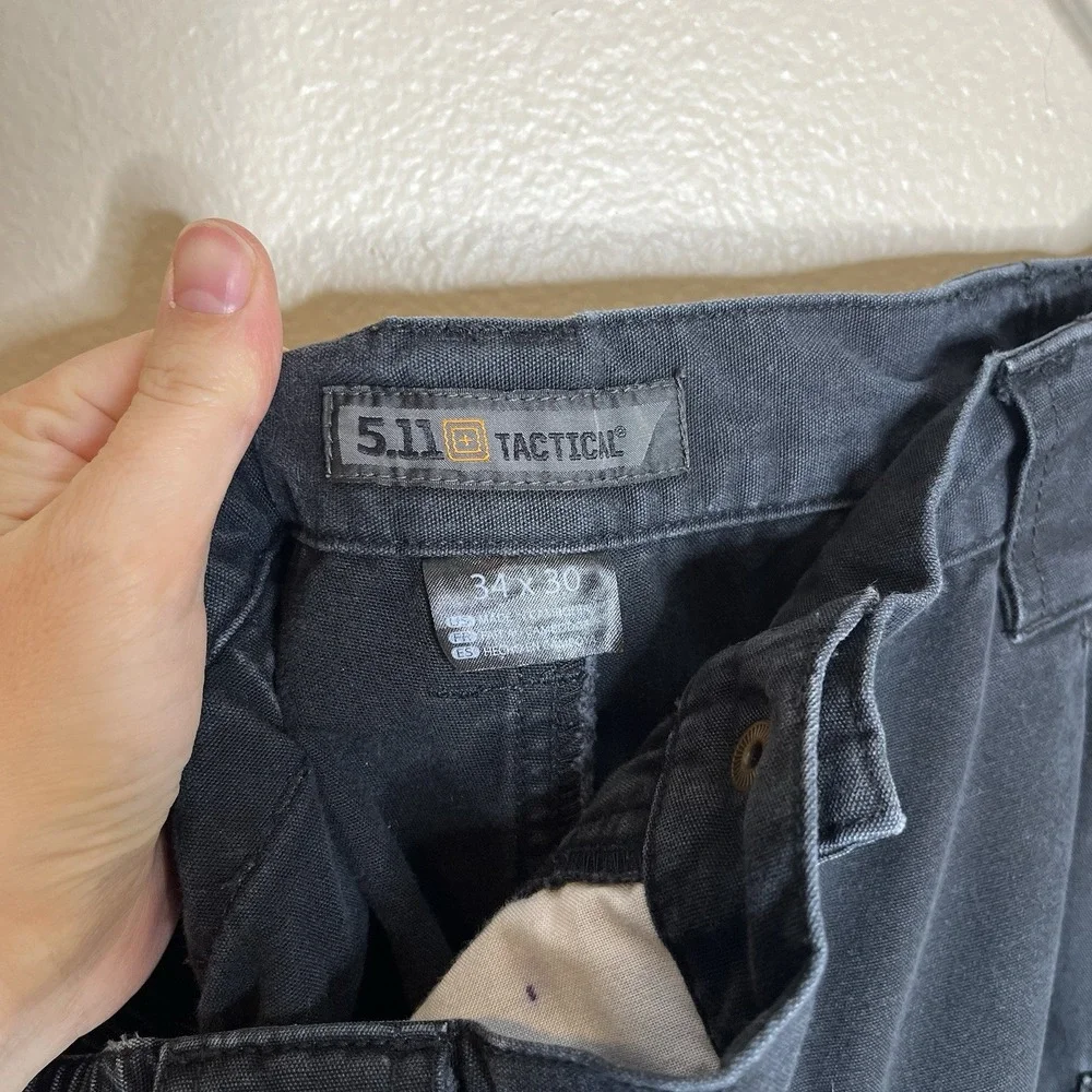 511 tactical pants 34x30 Black‎ Utility Workwear Cargo 90s Canvas Elastic Waist